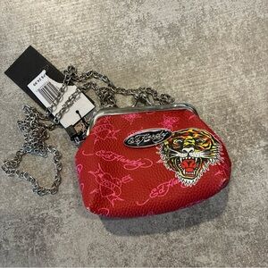 Ed Hardy Red Tiger Print Women's coin bag